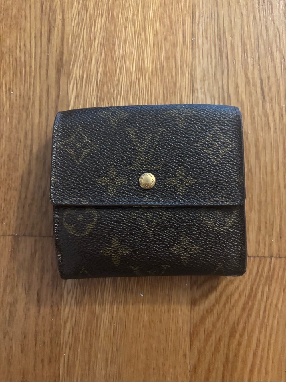 Louis Vuitton Monogram Fold-Over Wallet in Brown and Gold